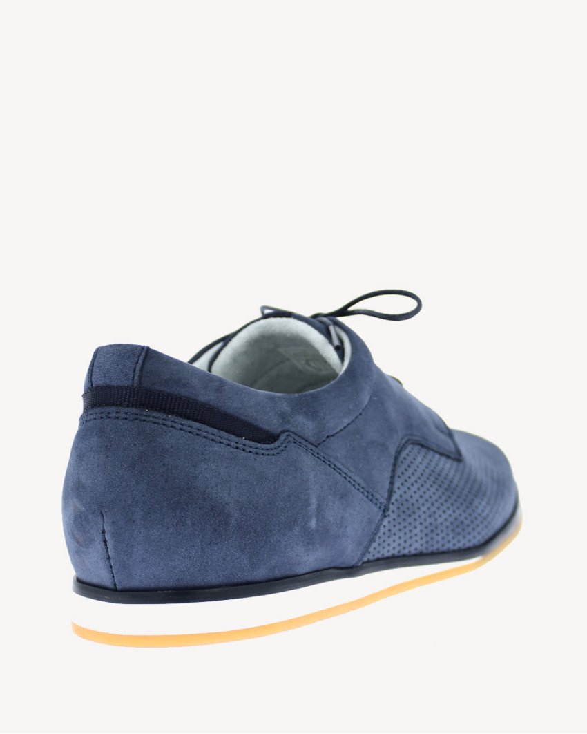 Navy blue leather half shoes AGDA