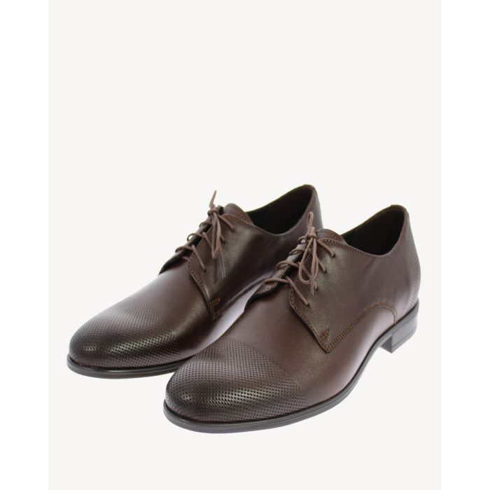 Brown formal leather half shoes AGDA