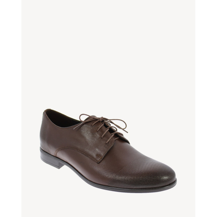 Brown formal leather half shoes AGDA
