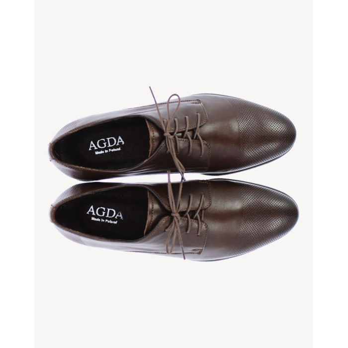 Brown formal leather half shoes AGDA