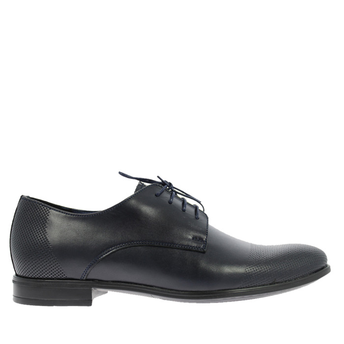 Navy blue formal leather half shoes AGDA