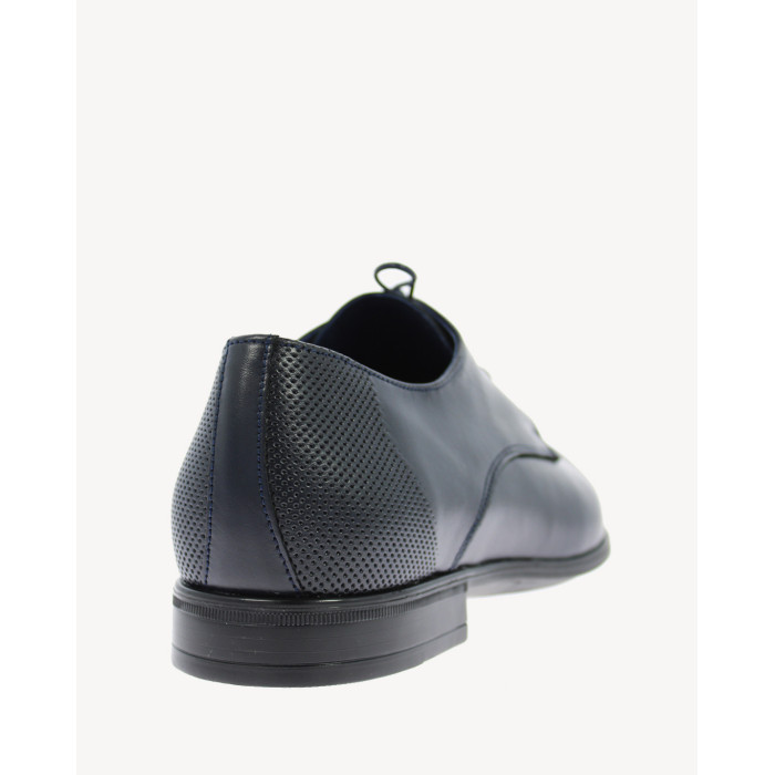 Navy blue formal leather half shoes AGDA