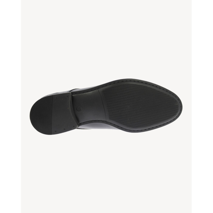 Navy blue formal leather half shoes AGDA