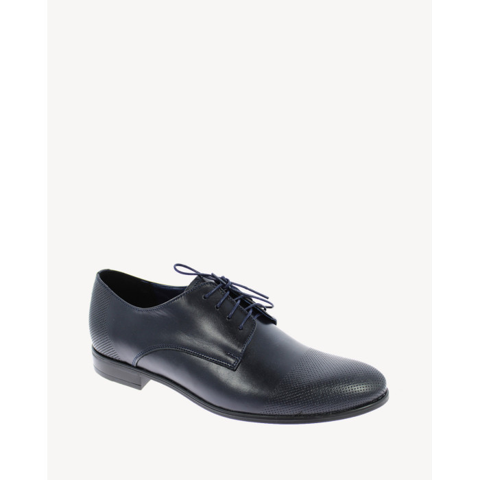 Navy blue formal leather half shoes AGDA