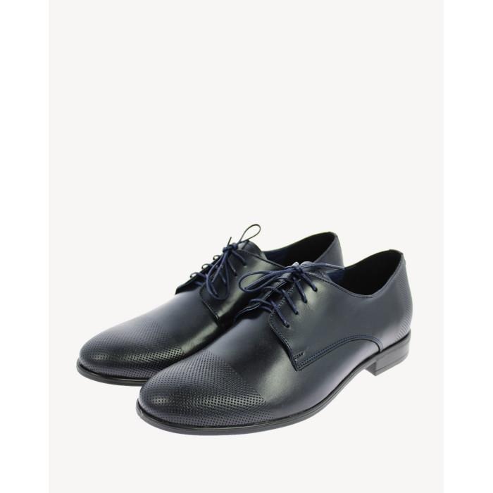 Navy blue formal leather half shoes AGDA