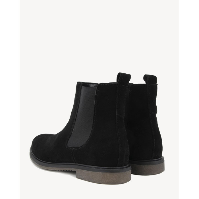 Czarne sztyblety Męskie skóra welur