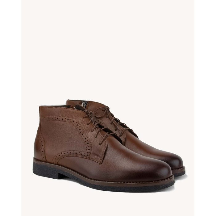 Brown Men's full grain leather boots