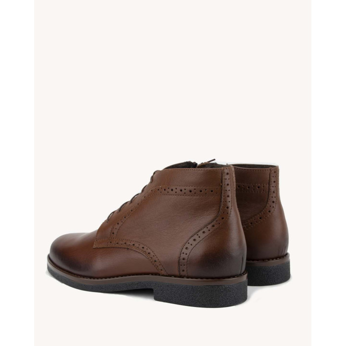 Brown Men's full grain leather boots