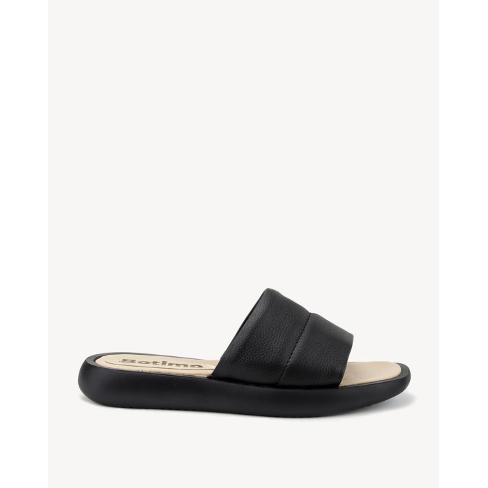 Black flip-flops full grain leather