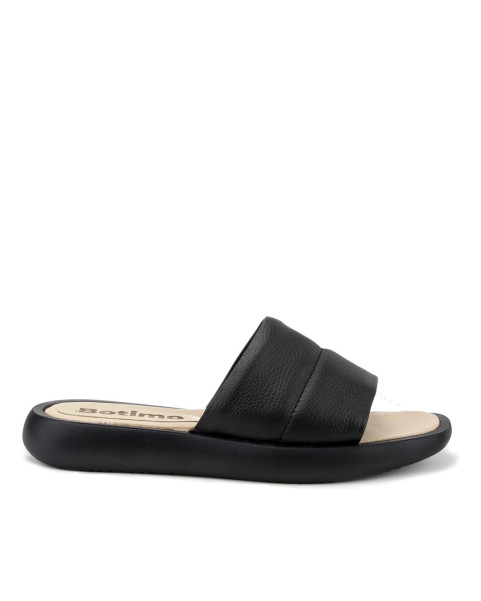 Black flip-flops full grain leather