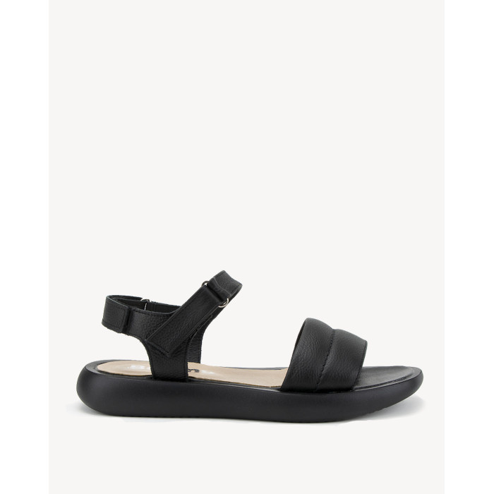 Black sandals grain leather