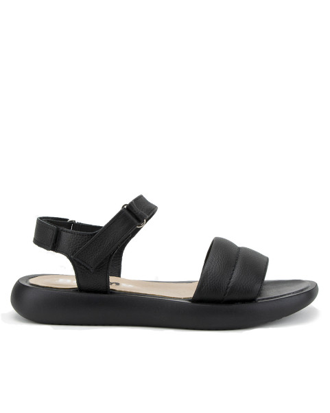 Black sandals grain leather