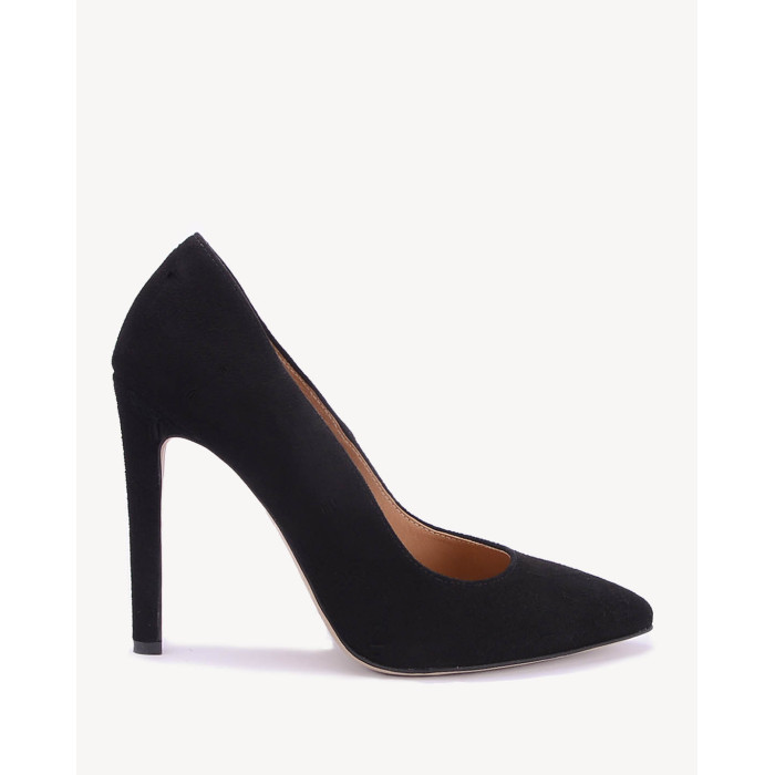 Czarne szpilki zamszowe na 11 cm obcasie