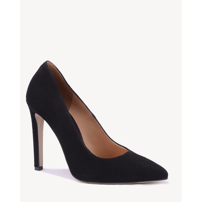 Black suede stilettos with 11 cm heel