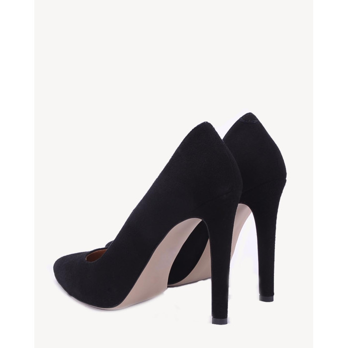 Black suede stilettos with 11 cm heel