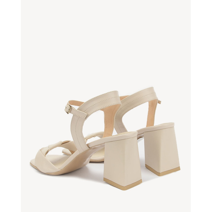 Beige sandals with 8cm heel