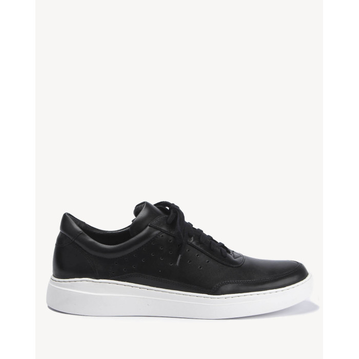 Black leather sneakers