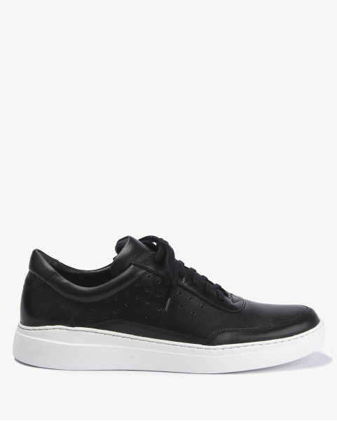 Black leather sneakers