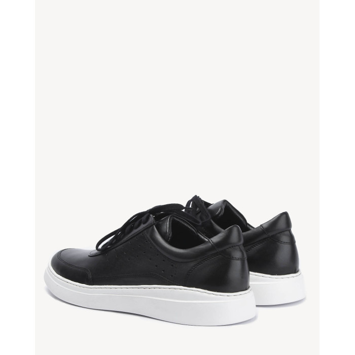 Black leather sneakers