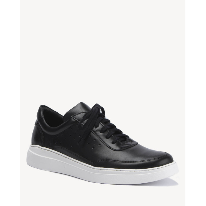 Black leather sneakers