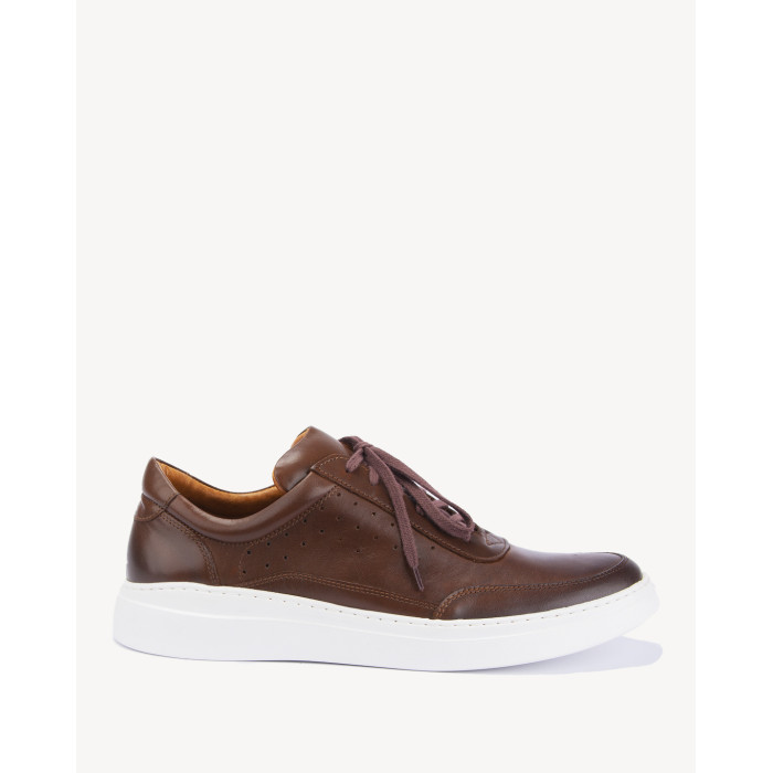 Brown leather sneakers