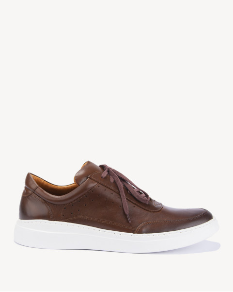 Brown leather sneakers