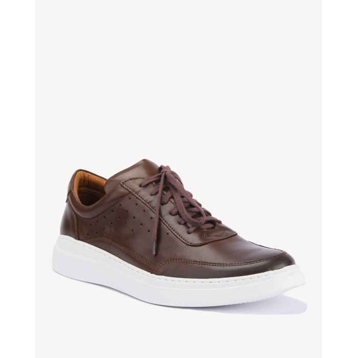 Brown leather sneakers