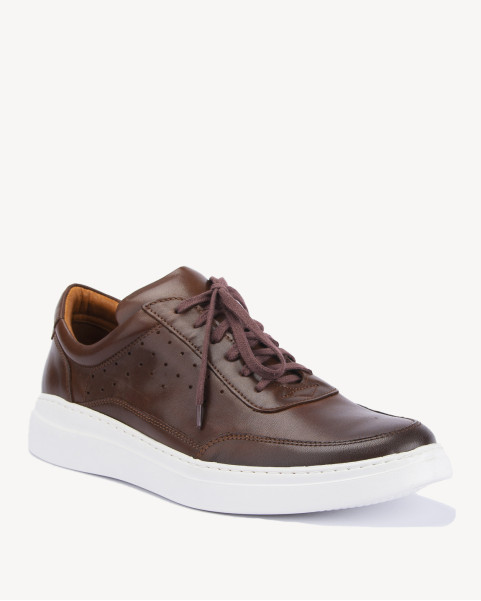 Brown leather sneakers