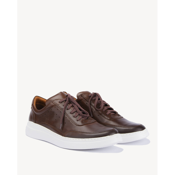 Brown leather sneakers