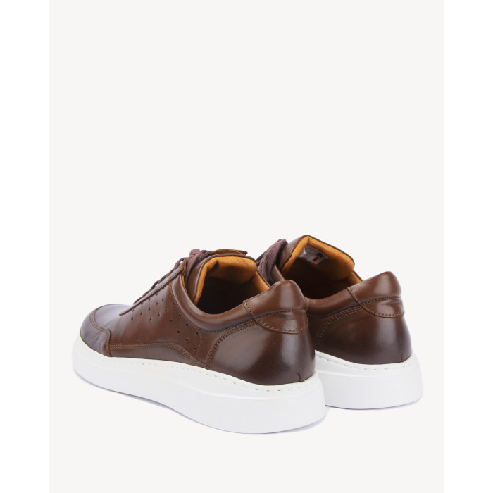 Brown leather sneakers