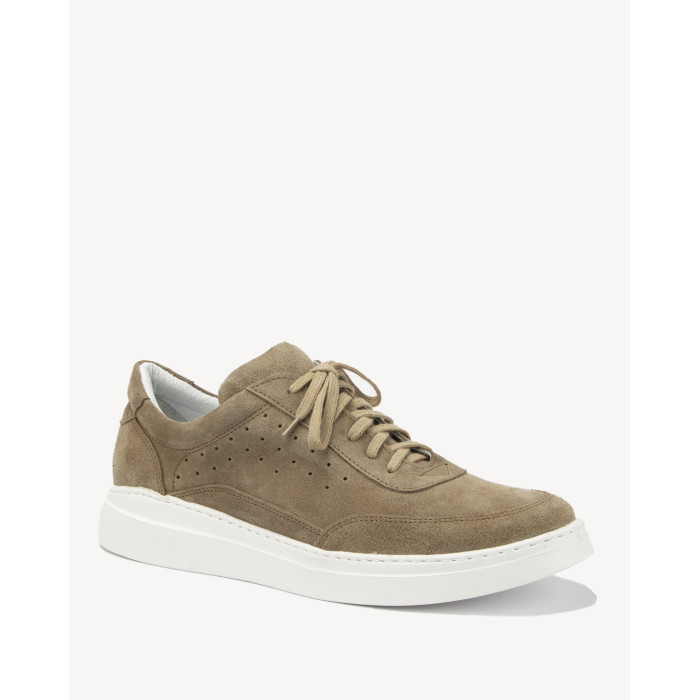 Beige grain leather sneakers