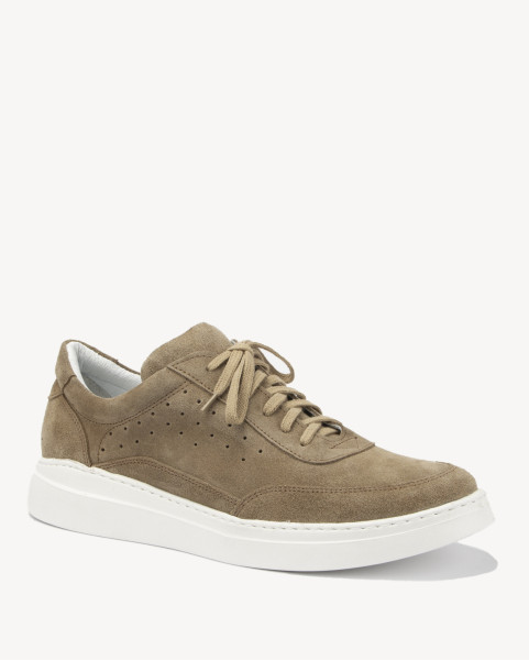 Beige grain leather sneakers