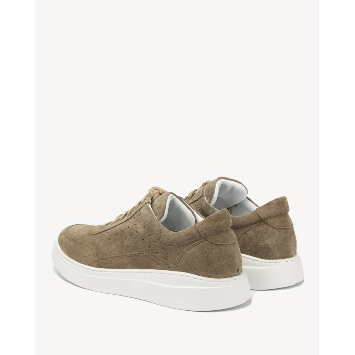 Beige grain leather sneakers