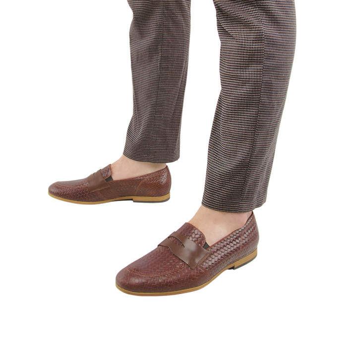 Brązowe mokasyny skóra licowa BOTIMO