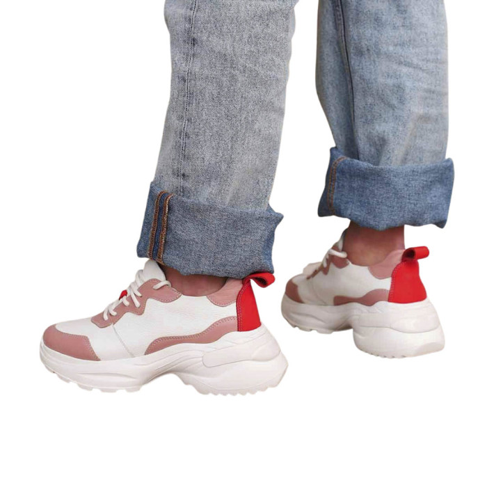 Beige leather sneakers BOTIMO