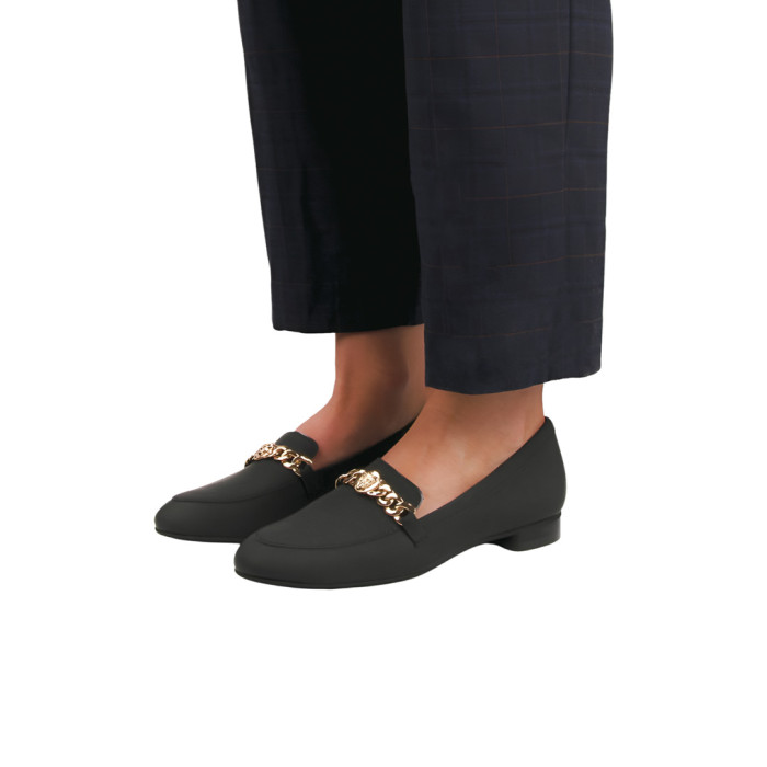 Czarne mokasyny skóra licowa