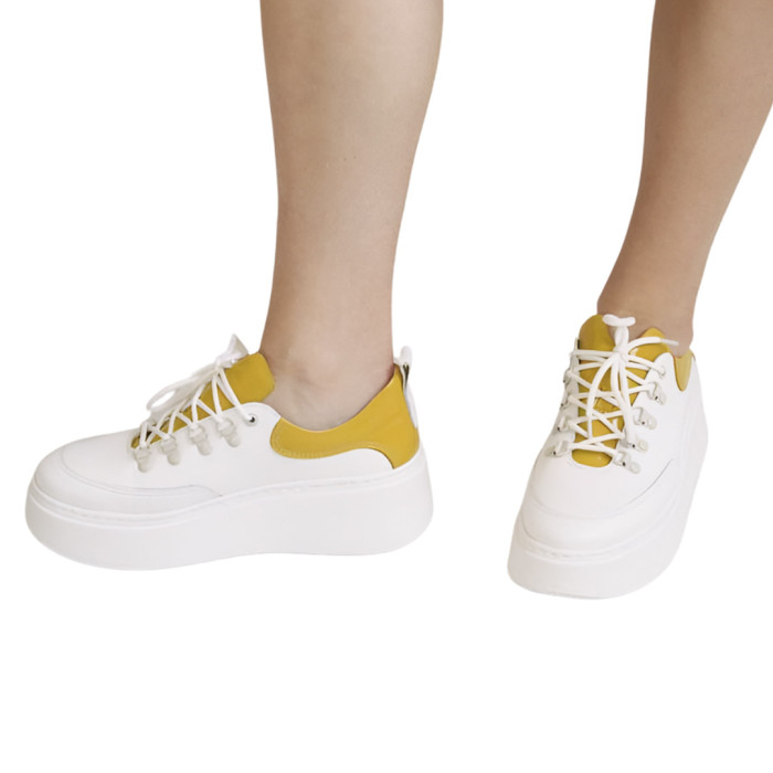 Białe sneakersy skórzane BOTIMO