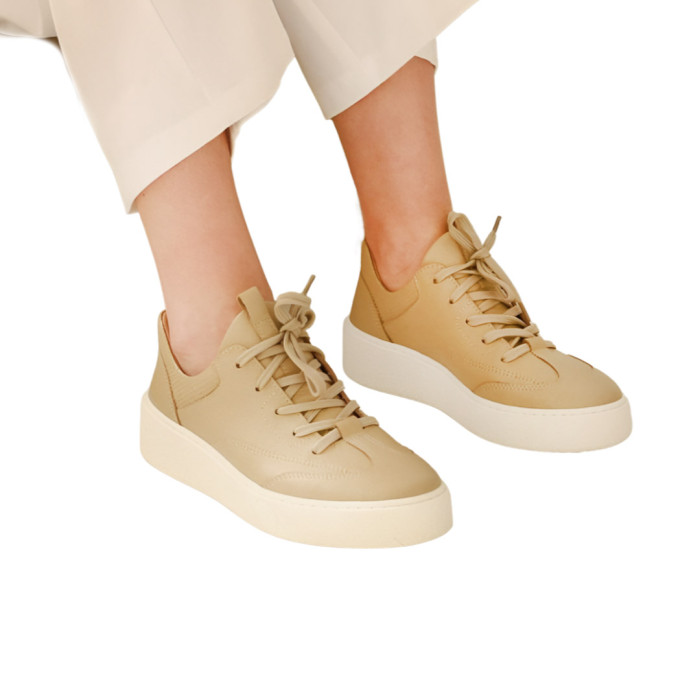 Beżowe sneakersy skórzane BOTIMO