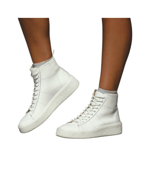 White high leather sneakers by BOTIMO