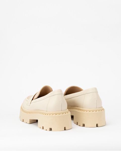 Beige leather moccasin BOTIMO