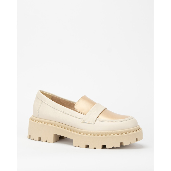 Beige leather moccasin BOTIMO