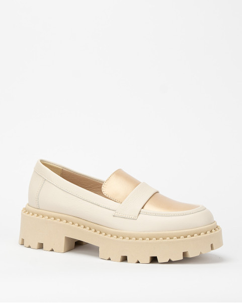 Beige leather moccasin BOTIMO