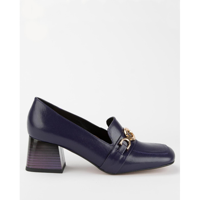 Plum leather pumps with 5.5cm heel