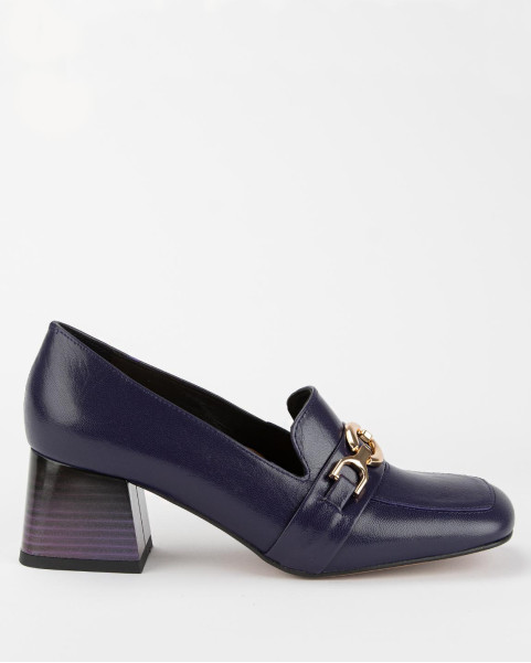 Plum leather pumps with 5.5cm heel