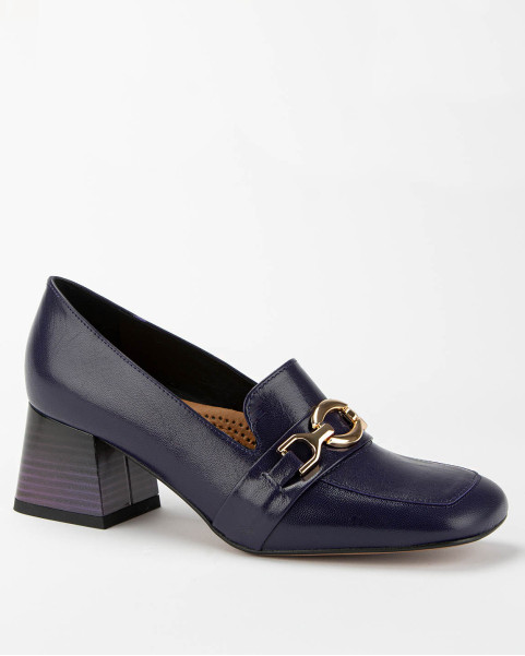 Plum leather pumps with...