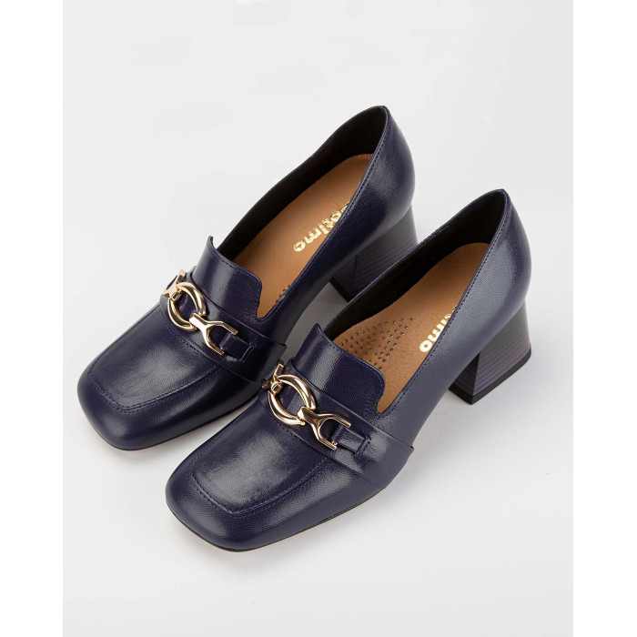 Plum leather pumps with 5.5cm heel