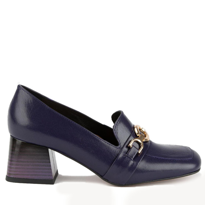 Plum leather pumps with 5.5cm heel