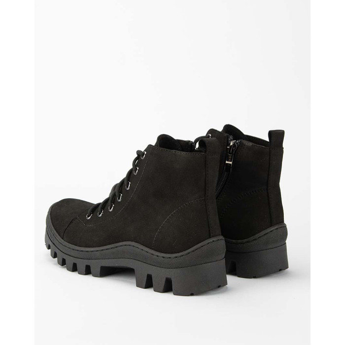 Black nubuck platform boots