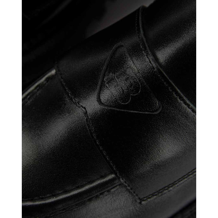 Black leather moccasin with platform BOTIMO