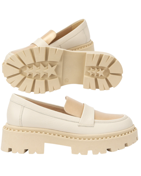 Beige leather moccasin BOTIMO